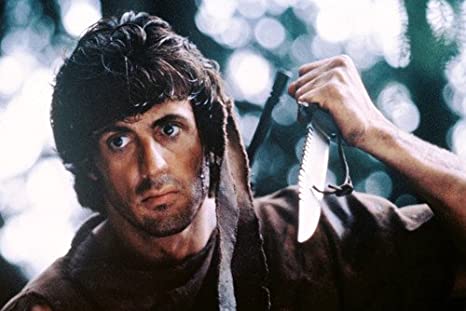 Rambo holding a knife - famous movie knives