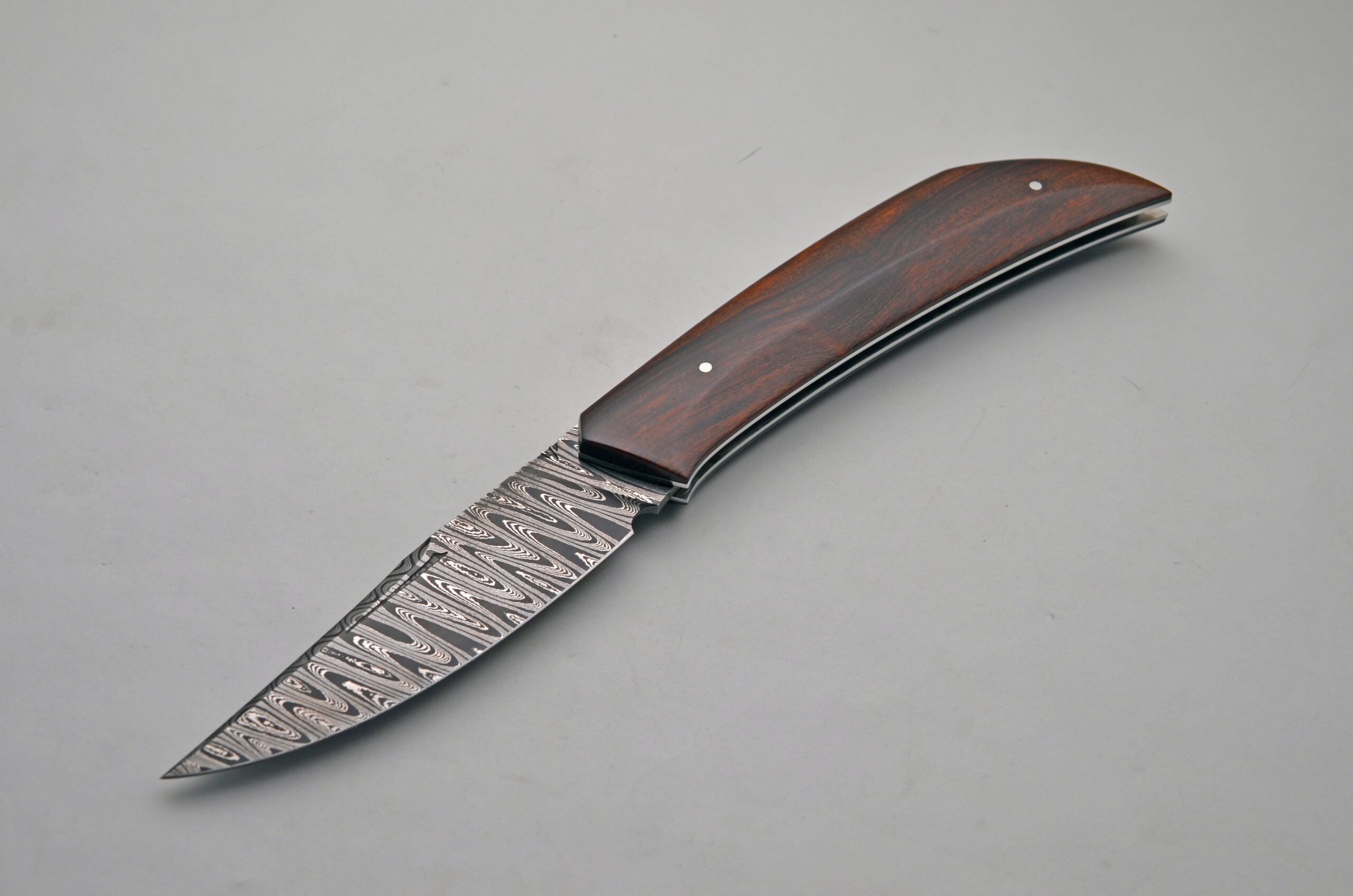 Random Knives Damascus Slipjoint Folder