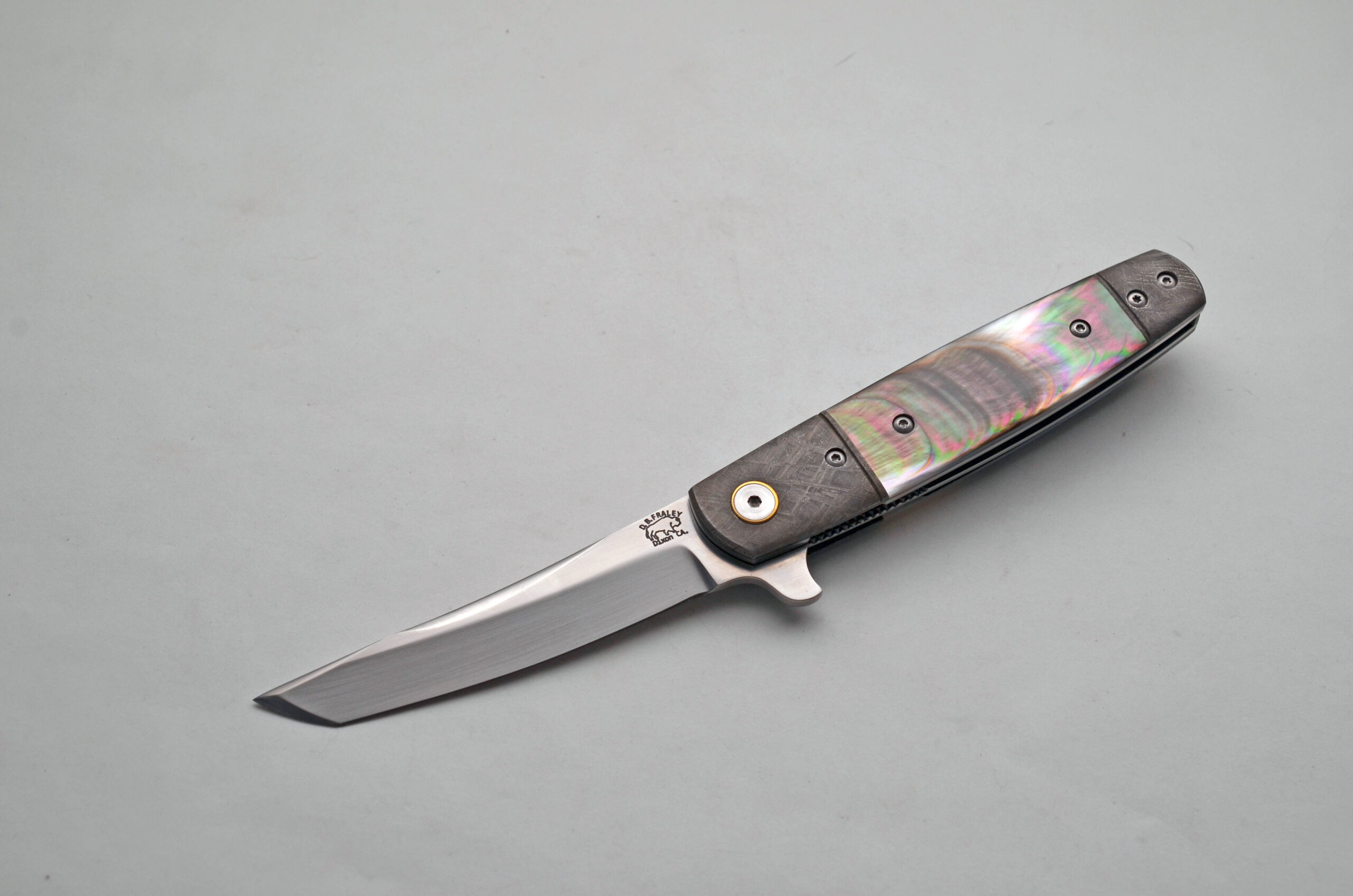 DB Fraley Blacklip Pearl and Meteorite Flipper Tanto Folder